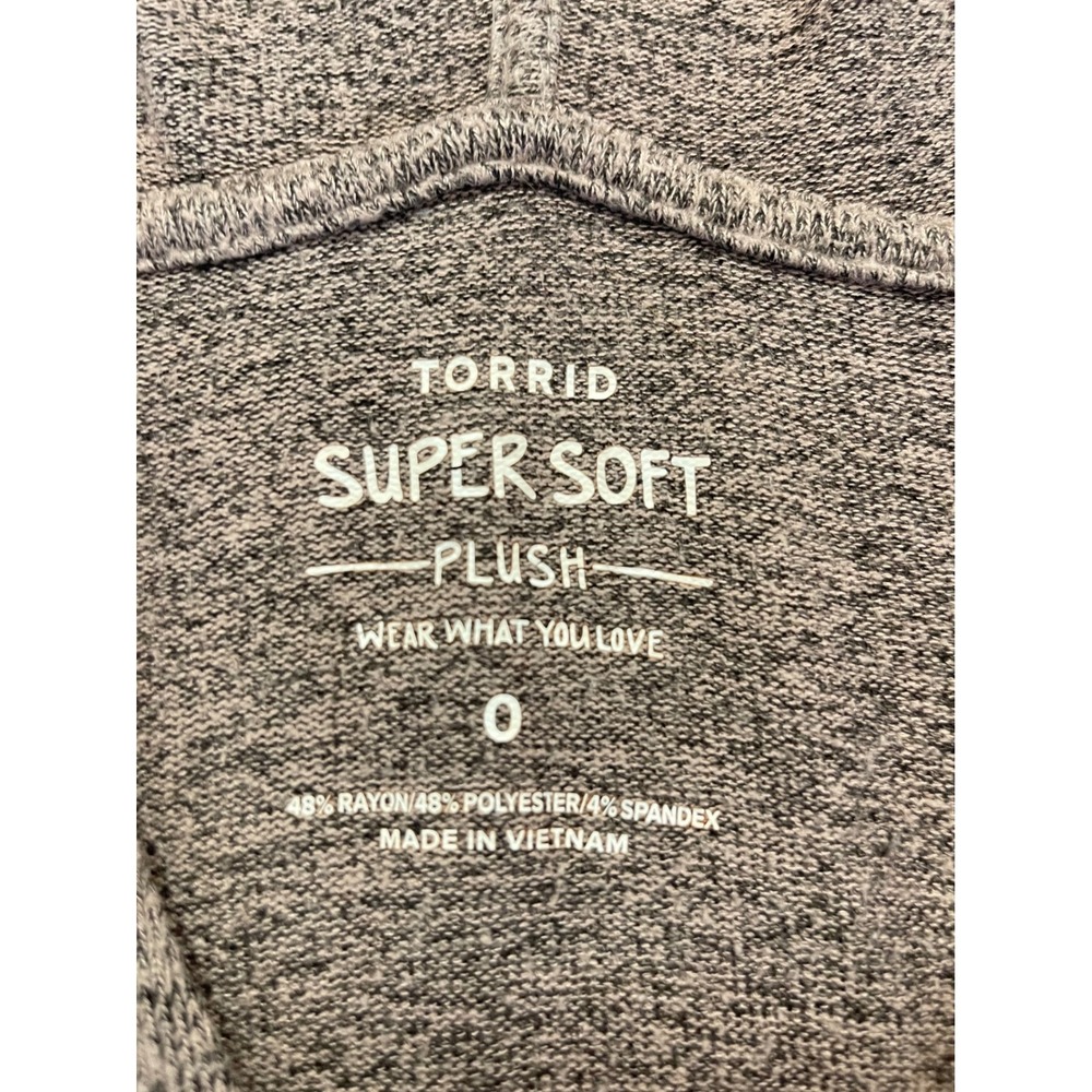 Torrid Super Soft Plush Hoodie Mauve Brown Heathered V-Neck Pullover Size 0 L XL - Picture 3 of 7